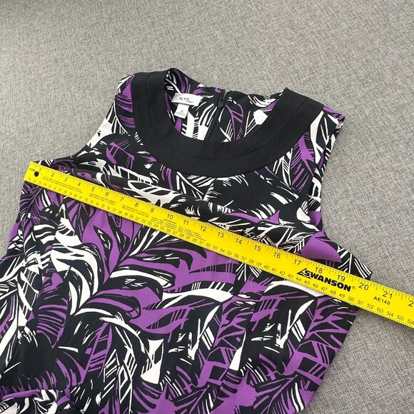 ALYX Limited Sheath Dress Size 16 Purple Black white Sleeveless Round Neck - Picture 6 of 12